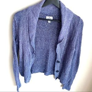 Cozy purple knit sweater blazer